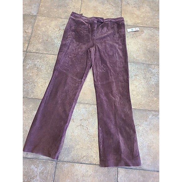 I.E. Jacket Sz 12 & Pants Sz 14, Suit 100% SUEDE Leather, EGGPLANT, Wms NWT - Picture 5 of 16